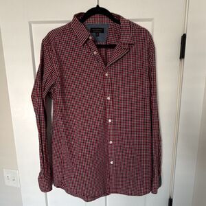 Banana Republic Soft Wash Plaid Cotton Long Sleeve Button-Up Shirt Men's L
